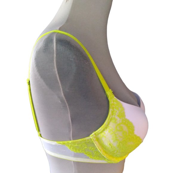NWT VICTORIA SECRET (32B)Lime green/yellow Dream Angels - Picture 2 of 10